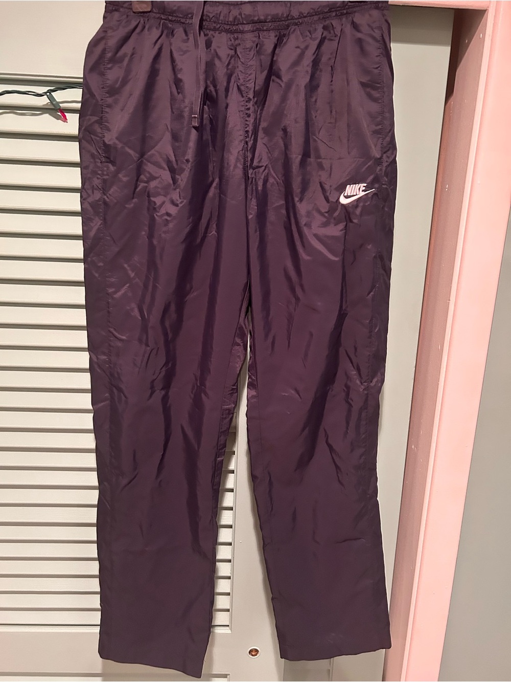 Nike black Windbreaker Track Pants - White Logo